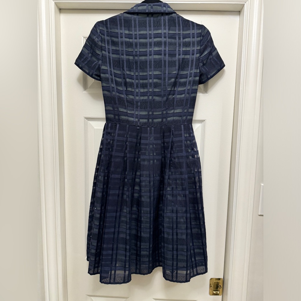 Gal Meets Glam Navy Plaid Dress - Picture 3 of 4